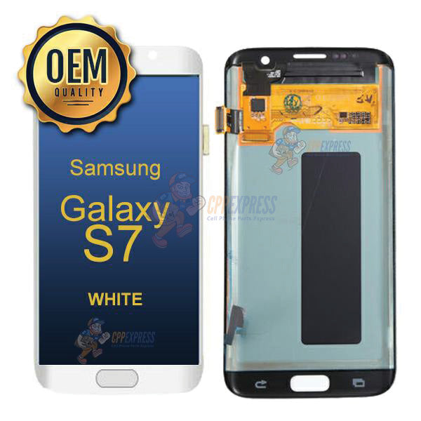 Samsung Galaxy S7 - LCD Touch Screen Digitizer &amp; Assembly without Frame - White