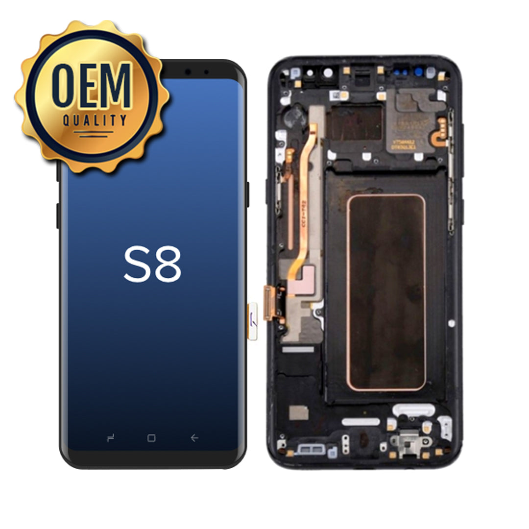 Samsung Galaxy S8 - LCD Touch Screen Assembly With Frame - Mightnight Black