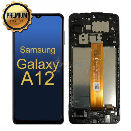 Samsung Galaxy A12 - LCD Touch Screen Digitizer & Assembly With Frame - Black