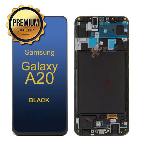 Samsung Galaxy A20 - LCD Touch Screen Digitizer & Assembly With Frame - Black