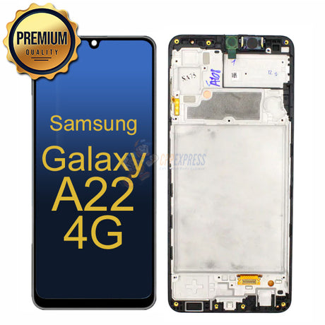 Samsung Galaxy A22 4G - LCD Touch Screen Digitizer Assembly With Frame - Black