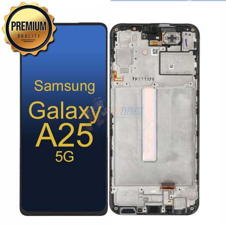 Samsung Galaxy A25 5G LCD Touch Screen Digitizer Assembly With Frame - Black