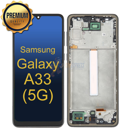 Samsung Galaxy A33 5G - LCD Touch Screen Digitizer Assembly With Frame - Black