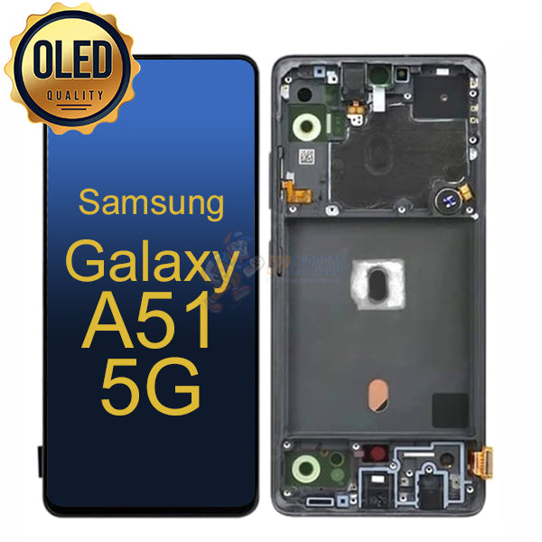 Samsung Galaxy A51 5G - OLED Display Touch Screen Digitizer with Frame - Black
