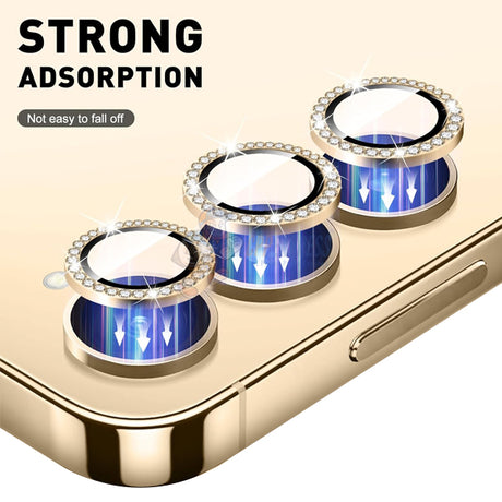 Samsung Galaxy S23 - Rear Back Camera Diamond Tempered Glass - Gold