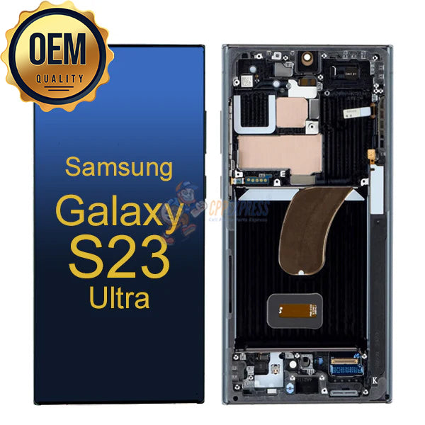 Samsung Galaxy S23 Ultra - OEM Screen Touch Digitizer Assembly with Frame Replacement Black