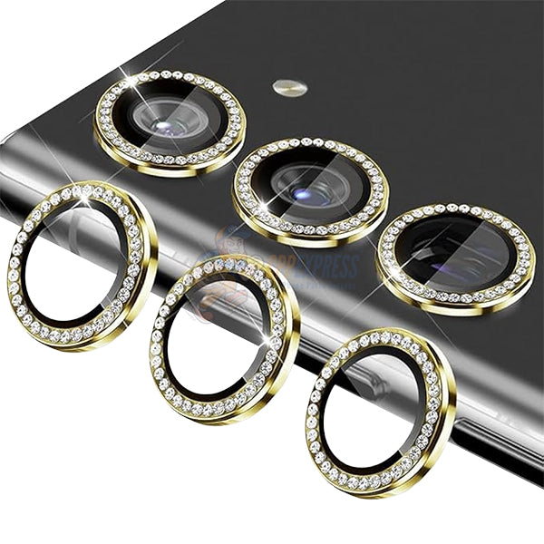Samsung Galaxy S24 Plus - Rear Back Camera Diamond Tempered Glass - Gold