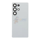 Samsung Galaxy S25 Ultra Battery Door Back Glass with Camera Lens Cover - Titanium White Silver