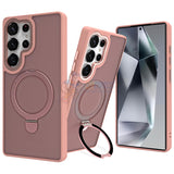 Samsung Galaxy S25 Ultra Shockproof Magnetic Case With Invisible Stand Holder