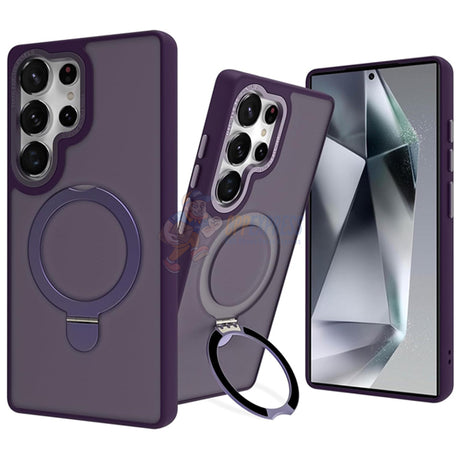 Samsung Galaxy S25 Ultra Shockproof Magnetic Case With Invisible Stand Holder