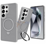 Samsung Galaxy S25 Ultra Shockproof Magnetic Case With Invisible Stand Holder