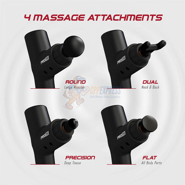 Tzumi PROFIT Percussion Muscle Massager gun with 4 attachments