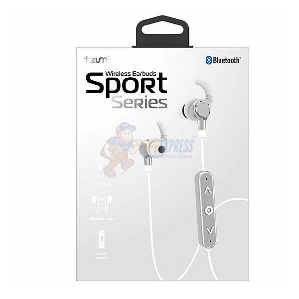 Tzumi Wireless Bluetooth Earbuds Sport Series Silver