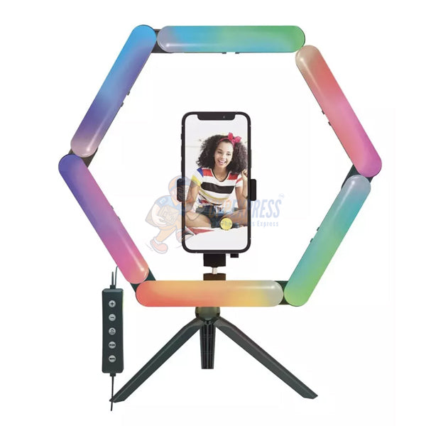 Tzumi Aura LED Adjustable Color Bars & Fluid LED Ring Light Tripod Mou