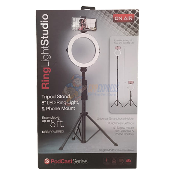 Tzumi On Air Studio LED Ring Light Tripod Stand Extendable up to 5ft