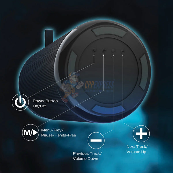 Tzumi Aquaboost Boom V2 Portable Wireless Bluetooth Speaker Water Resistant 4hrs