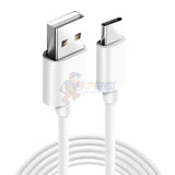 USB Type A to USB Type-C Fast Quick Charging Data Cable - White
