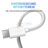 USB Type A to USB Type-C Fast Quick Charging Data Cable - White