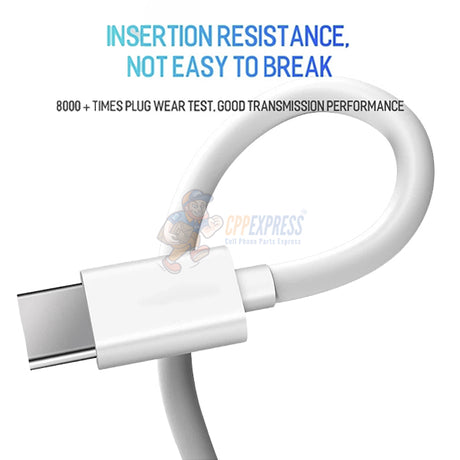 USB Type A to USB Type-C Fast Quick Charging Data Cable - White