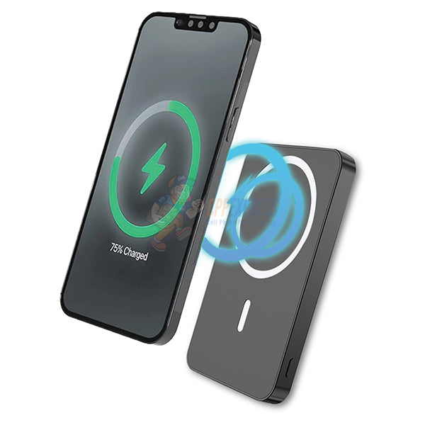 Warrior Power Vault Slim 5000mah Magnetic Wireless Portable Power Bank - Black