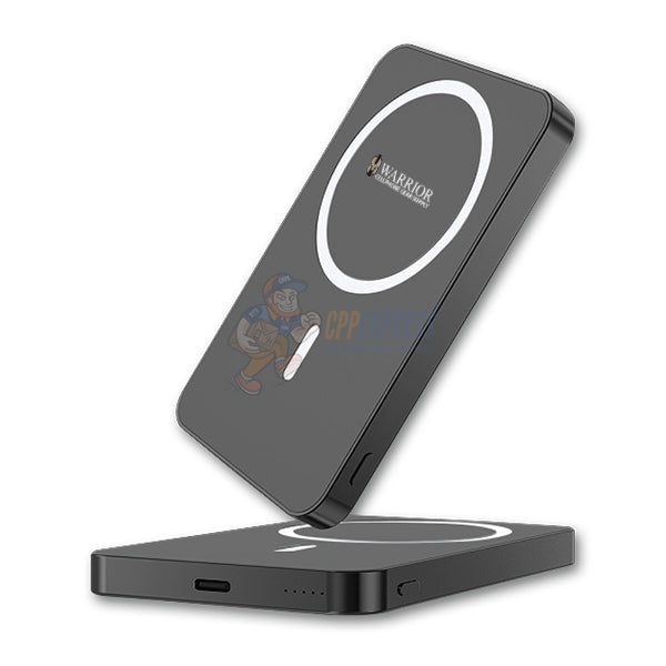 Warrior Power Vault Slim 5000mah Magnetic Wireless Portable Power Bank - Black