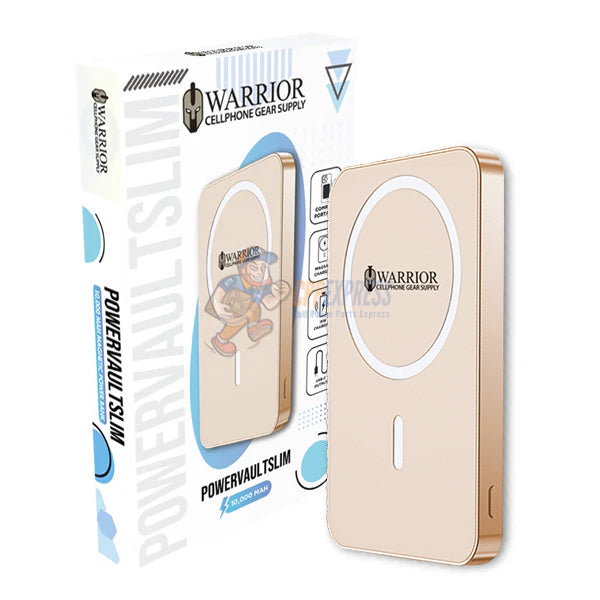 Warrior Power Vault Slim 5000mah Magnetic Wireless Portable Power Bank - Gold