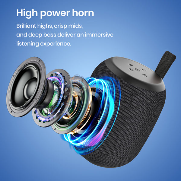 Warrior BEATMAX 1200mAh Bluetooth 5.4 Wireless Portable RGB Speaker