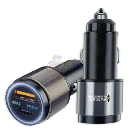 Warrior PowerCar Adapter 38W Dual Fast Car Charger USB-A / Type-C - Black