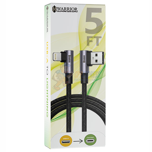 Warrior USB-A to Lightning 5FT Premium Braided Fast Charging Cable