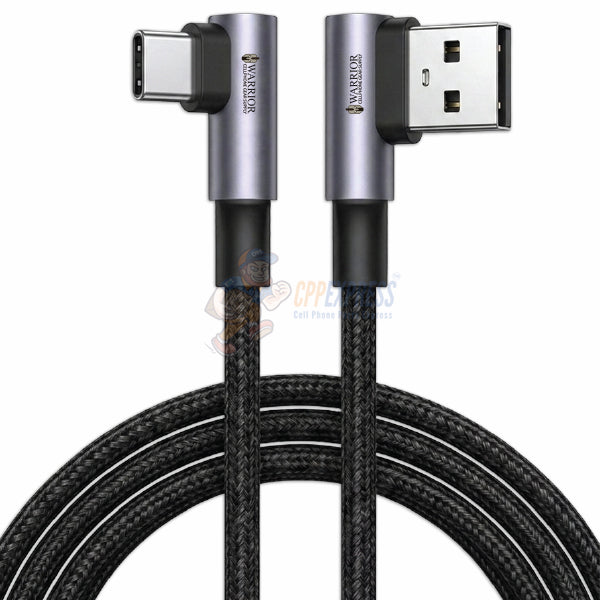 Warrior USB-C to USB-A 5FT Premium Braided 65W Fast Charging Data Sync Cable