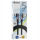Warrior USB-C to USB-A 5FT Premium Braided 65W Fast Charging Data Sync Cable