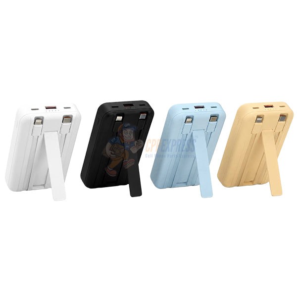 Warrior 10000mAh Dual-Cable Magsafe Magnetic Power Bank with Stand