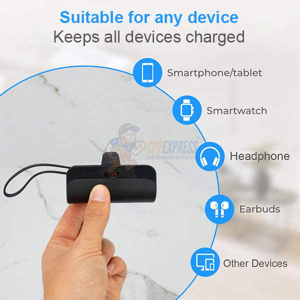 Warrior 5000mAh Wireless Charger Capsule USB-C Portable Power Bank Charger