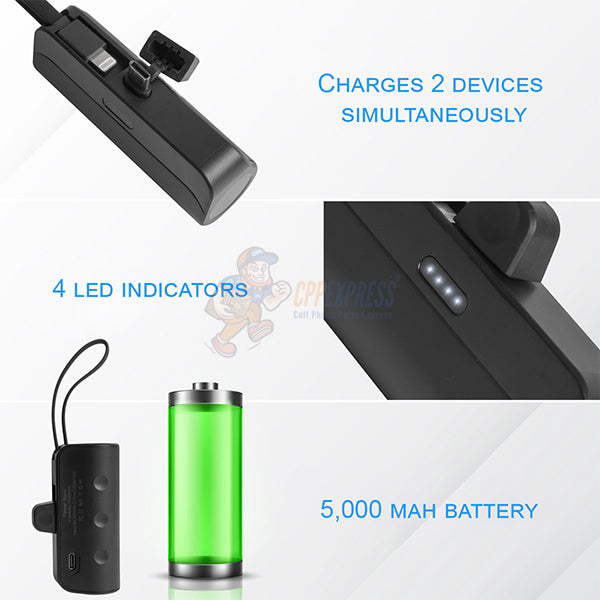 Warrior 5000mAh Wireless Charger Capsule USB-C Portable Power Bank Charger