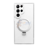 Samsung Galaxy S24 Ultra Shockproof Magnetic Case With Invisible Stand Holder - White