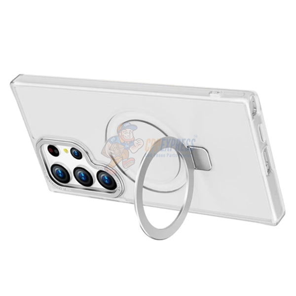 Samsung Galaxy S23 Ultra Shockproof Magnetic Case With Invisible Stand Holder - White