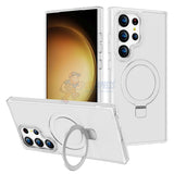 Samsung Galaxy S23 Ultra Shockproof Magnetic Case With Invisible Stand Holder - White