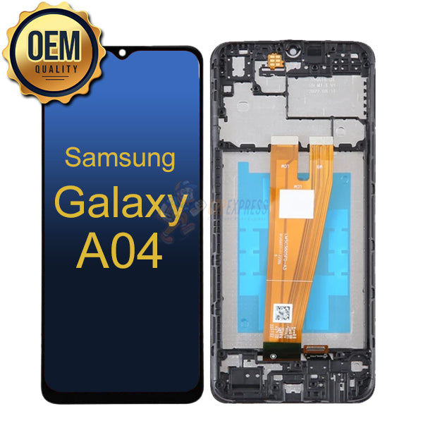 Samsung Galaxy A04 LCD Touch Screen Digitizer Assembly With Frame - Black