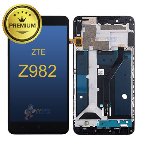 ZTE-982-LCD-Assembly-W-Frame-Black