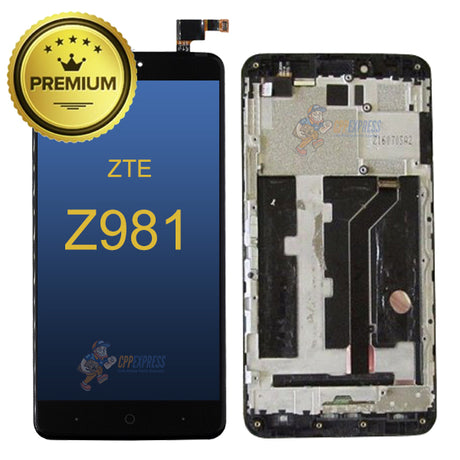 ZTE-Z981-LCD-Assembly-W-Frame-Black