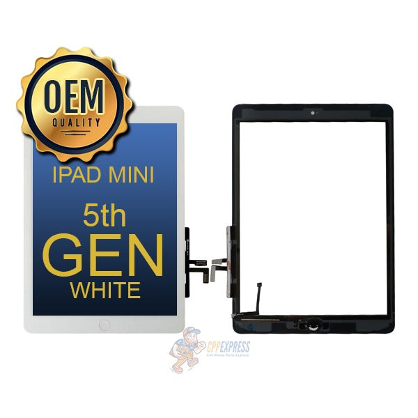 iPad Mini 5th Generation - LCD Display Touch Screen Digitizer Complete Assembly - White