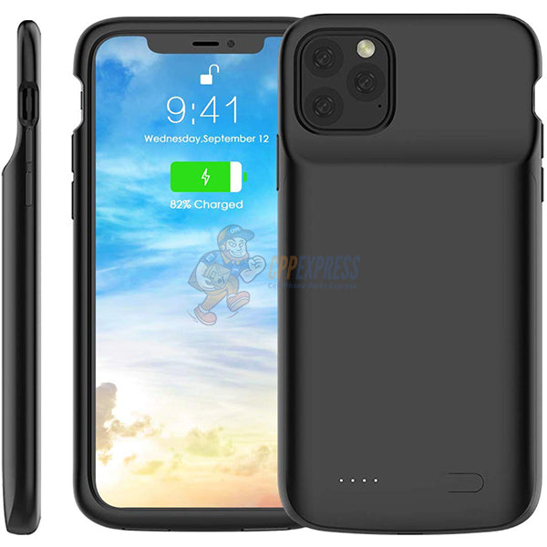 iPhone 11 Pro Max Portable Protective 5000mAh Battery Backup Charging Case Cover Power Bank - Black