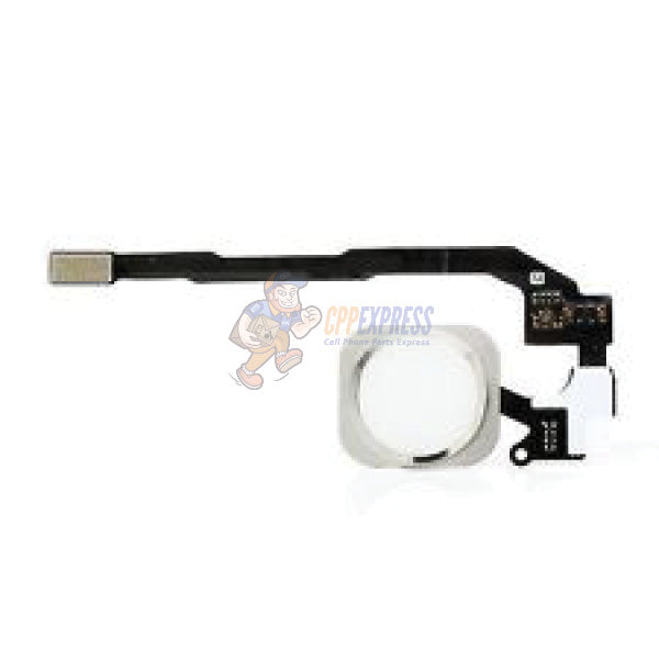 iPhone 5 Compatible Home Button With Flex Cable - White