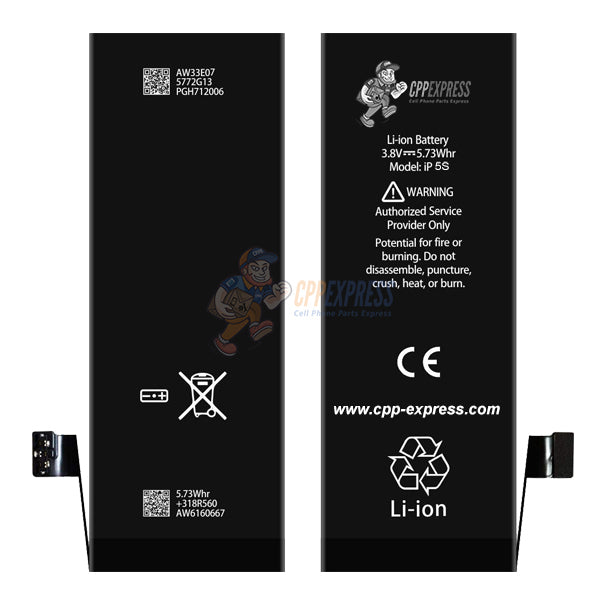 Premium Quality High Capacity Internal Battery Replacement - Compatible With iPhone Model 5S (CPPE PRO)