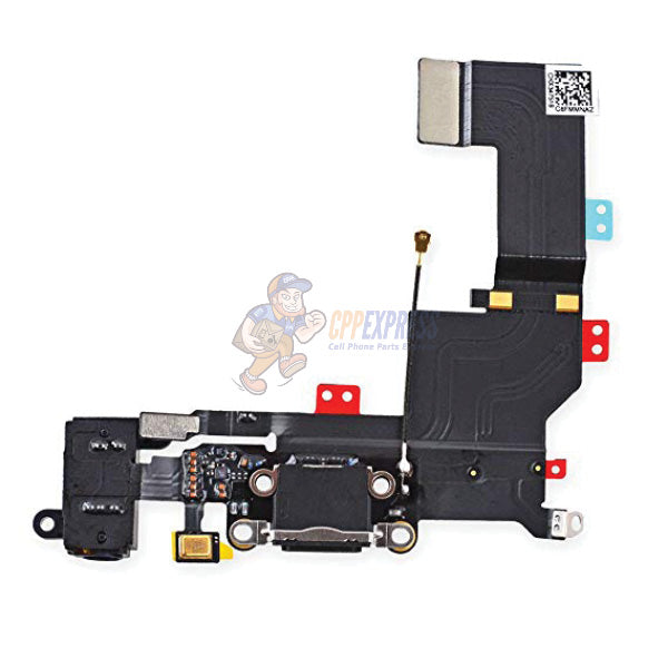 iPhone 5S Charging Port Dock Connector with Audio Jack Flex Cable - Black