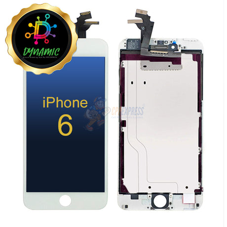 iPhone 6 Dynamic LCD Touch Screen Digitizer Assembly with Back Plate - White