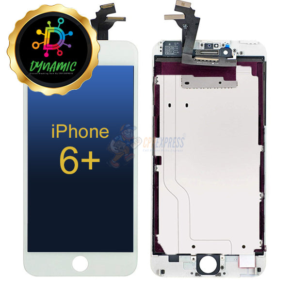 iPhone 6 Plus Dynamic LCD Display Screen Touch Digitizer Assembly with Back Plate White