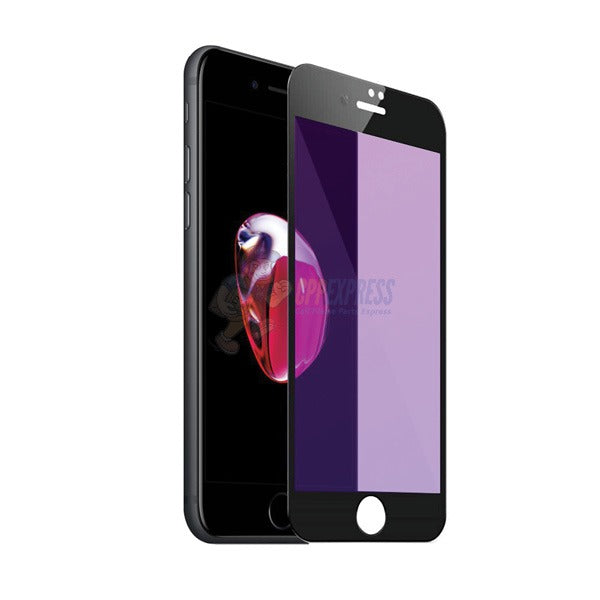 iPhone 7 Plus - Purple Light Tempered Glass with Soft Edges - Black