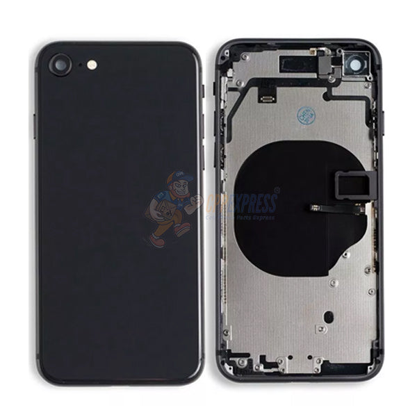 iPhone 8 Back Glass Housing Pre-Installed Small Parts Premium - Black