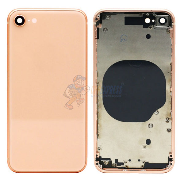 iPhone 8 Back Glass Housing Pre-Installed Small Parts Premium - Gold